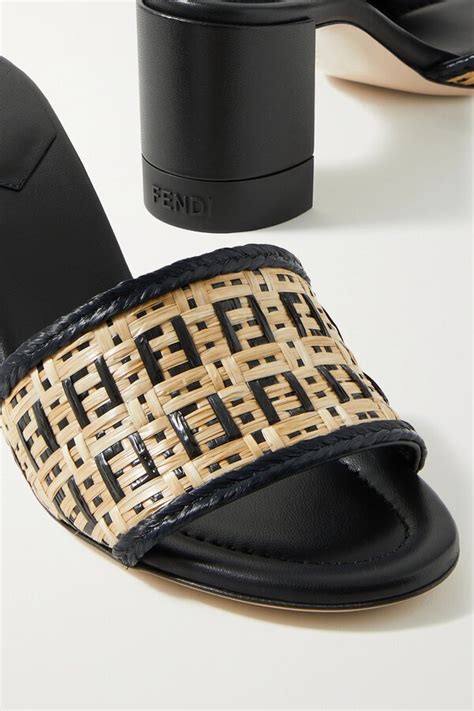 fendi woven raffia mules|Fendi.